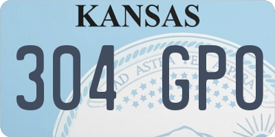 KS license plate 304GPO