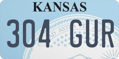 KS license plate 304GUR
