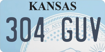 KS license plate 304GUV