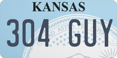 KS license plate 304GUY
