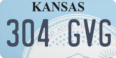 KS license plate 304GVG