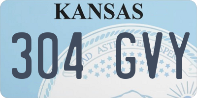 KS license plate 304GVY