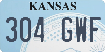 KS license plate 304GWF
