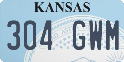 KS license plate 304GWM