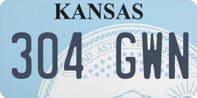 KS license plate 304GWN