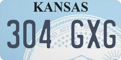 KS license plate 304GXG