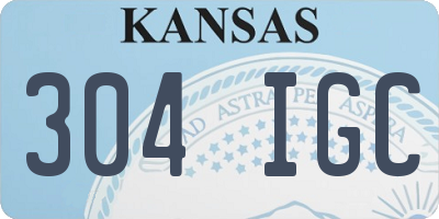 KS license plate 304IGC
