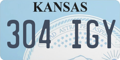 KS license plate 304IGY