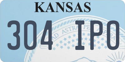 KS license plate 304IPO