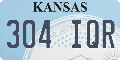 KS license plate 304IQR
