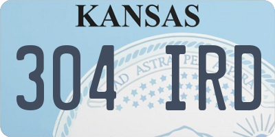 KS license plate 304IRD