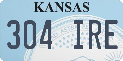KS license plate 304IRE