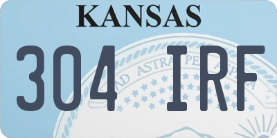 KS license plate 304IRF