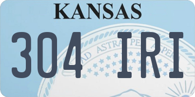 KS license plate 304IRI