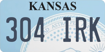 KS license plate 304IRK