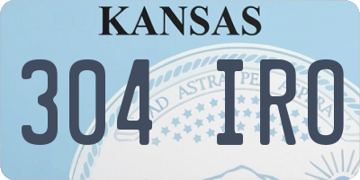 KS license plate 304IRO