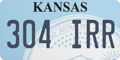 KS license plate 304IRR