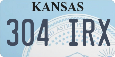 KS license plate 304IRX