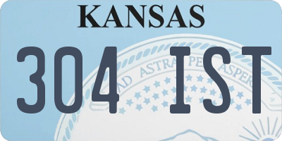 KS license plate 304IST