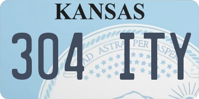 KS license plate 304ITY