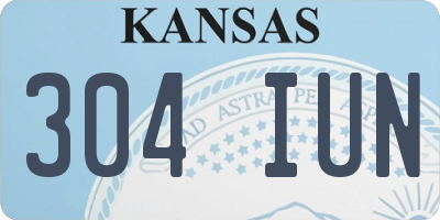 KS license plate 304IUN