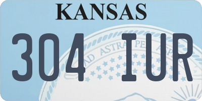 KS license plate 304IUR