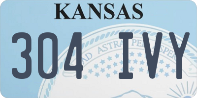 KS license plate 304IVY