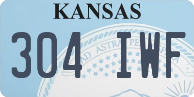 KS license plate 304IWF