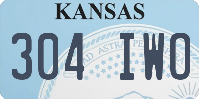 KS license plate 304IWO