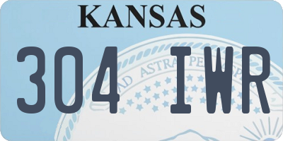 KS license plate 304IWR