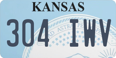 KS license plate 304IWV