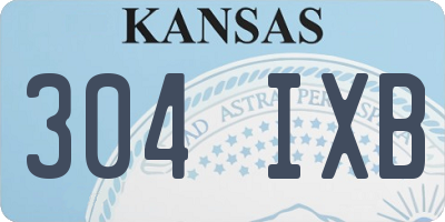 KS license plate 304IXB