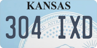KS license plate 304IXD