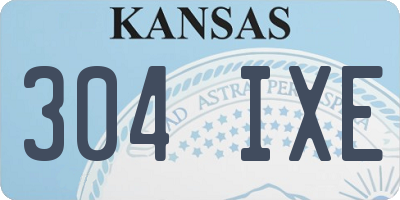 KS license plate 304IXE