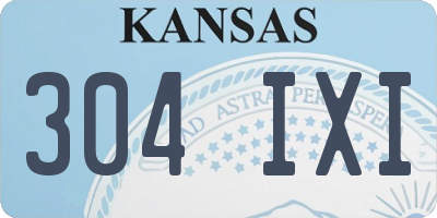 KS license plate 304IXI
