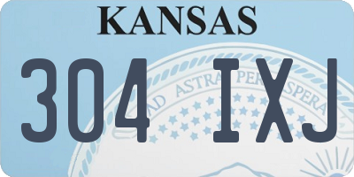 KS license plate 304IXJ