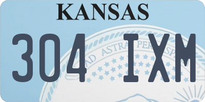 KS license plate 304IXM