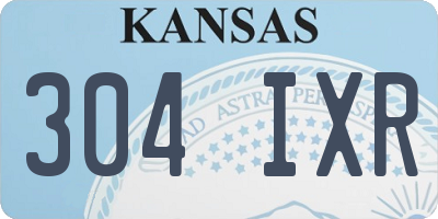 KS license plate 304IXR