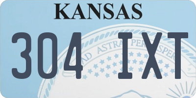 KS license plate 304IXT