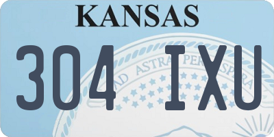 KS license plate 304IXU