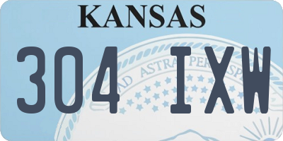 KS license plate 304IXW