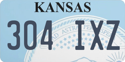KS license plate 304IXZ