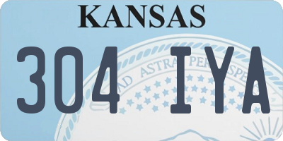 KS license plate 304IYA