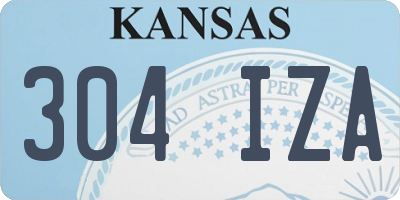 KS license plate 304IZA