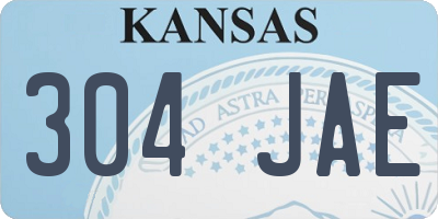 KS license plate 304JAE