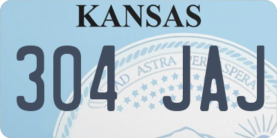 KS license plate 304JAJ