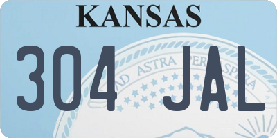 KS license plate 304JAL