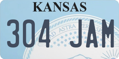KS license plate 304JAM