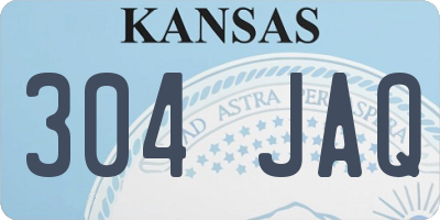 KS license plate 304JAQ