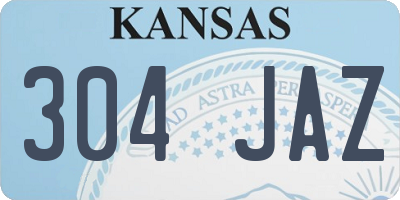 KS license plate 304JAZ